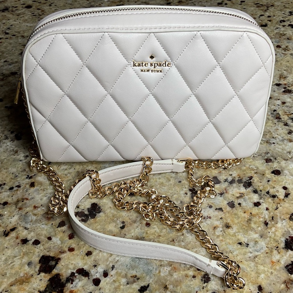 kate spade Ivory Carey Smooth Quilted Leather Crossbody Bag NWOT ($359 retail) - Picture 6 of 7